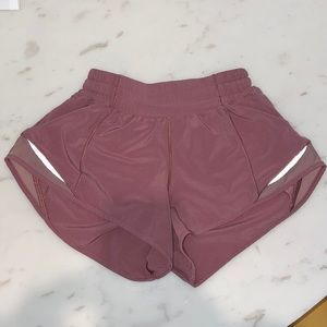 Mauve Pink Lululemon Hotty Hot shorts
